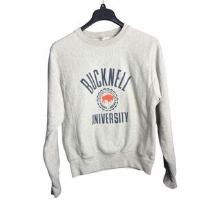 Champion Reverse Weave Sweatshirt Small Bucknell University Gray Pullover